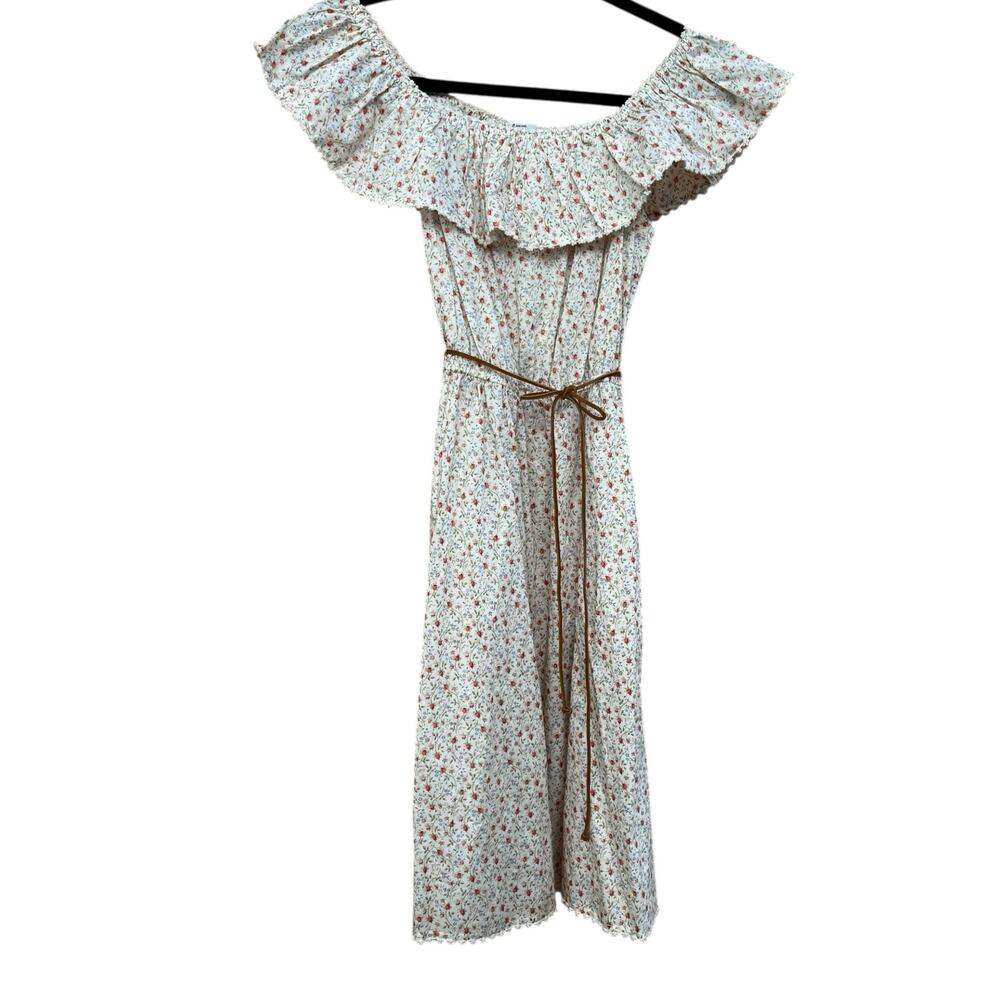 Undrest Charlotte Off-The-Shoulder Ruffle Nightie Fairy 🧚 Cottage Dress M Cotton - Picture 9 of 10